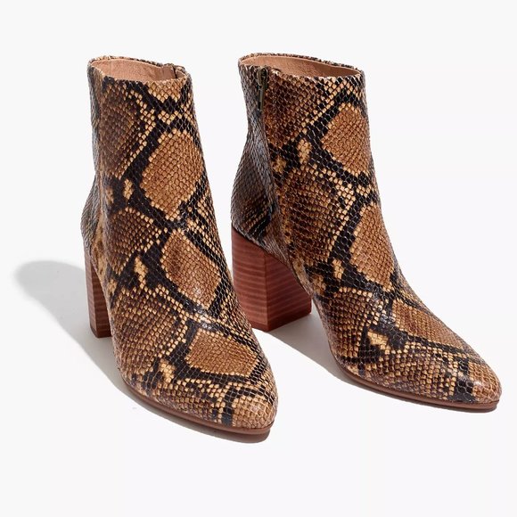 Madewell Shoes - The Fiona Boot in Snake Embossed Leather